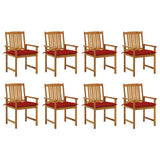 vidaXL Garden Chairs 2 pcs with Cushions Solid Acacia Wood