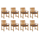 vidaXL Garden Chairs 2 pcs with Cushions Solid Acacia Wood