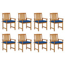 vidaXL Tuinstoelen 2 st met kussens massief acaciahout