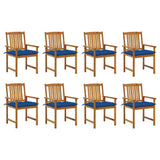 vidaXL Garden Chairs 2 pcs with Cushions Solid Acacia Wood