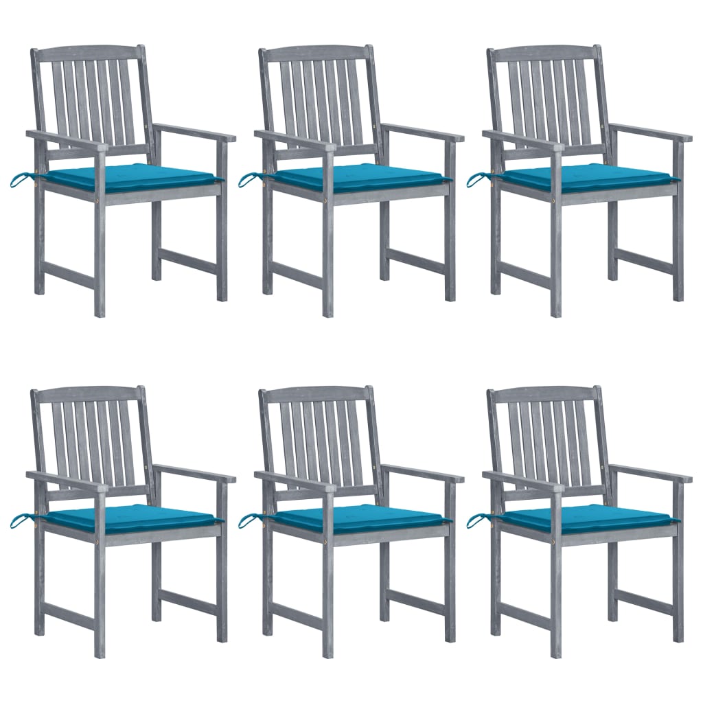vidaXL Garden Chairs 2 pcs with Cushions Solid Acacia Wood Grey