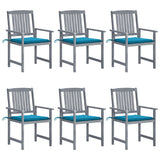 vidaXL Garden Chairs 2 pcs with Cushions Solid Acacia Wood Grey