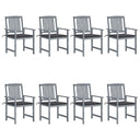 vidaXL Tuinstoelen 2 st met kussens massief acaciahout grijs