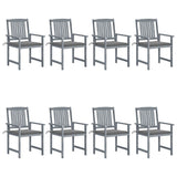 vidaXL Garden Chairs 2 pcs with Cushions Solid Acacia Wood Grey