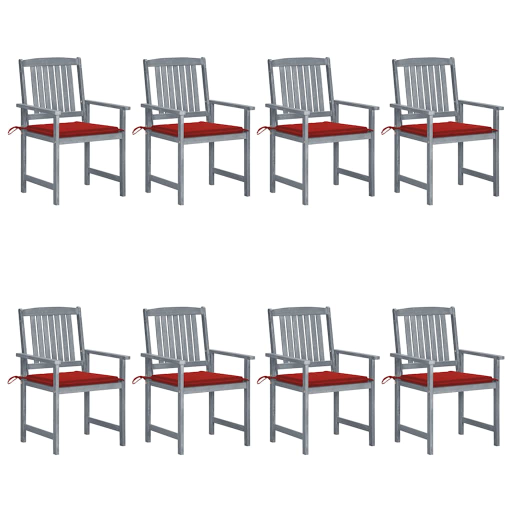 vidaXL Garden Chairs 2 pcs with Cushions Solid Acacia Wood Grey