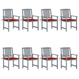 vidaXL Garden Chairs 2 pcs with Cushions Solid Acacia Wood Grey