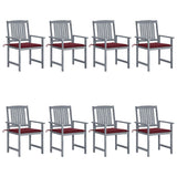 vidaXL Garden Chairs 2 pcs with Cushions Solid Acacia Wood Grey