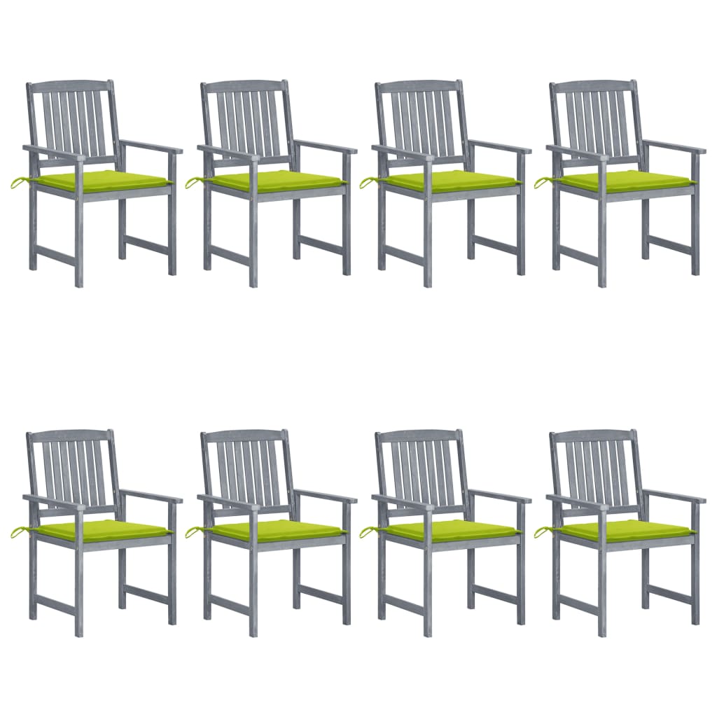 vidaXL Garden Chairs 2 pcs with Cushions Solid Acacia Wood Grey