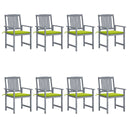vidaXL Tuinstoelen 2 st met kussens massief acaciahout grijs
