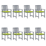 vidaXL Garden Chairs 2 pcs with Cushions Solid Acacia Wood Grey