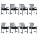 vidaXL Garden Chairs 2 pcs with Cushions Solid Acacia Wood Grey