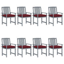 vidaXL Garden Chairs 2 pcs with Cushions Solid Acacia Wood Grey