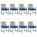 vidaXL Garden Chairs 2 pcs with Cushions Solid Acacia Wood Grey