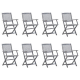 vidaXL Garden Chairs 2 pcs foldable with cushions solid acacia wood