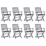 vidaXL Tuinstoelen 2 st inklapbaar met kussens massief acaciahout