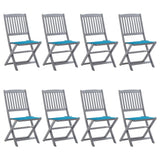 vidaXL Garden Chairs 2 pcs foldable with cushions solid acacia wood