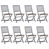 vidaXL Garden Chairs 2 pcs foldable with cushions solid acacia wood