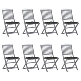 vidaXL Tuinstoelen 2 st inklapbaar met kussens massief acaciahout