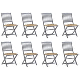 vidaXL Tuinstoelen 2 st inklapbaar met kussens massief acaciahout