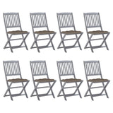 vidaXL Tuinstoelen 2 st inklapbaar met kussens massief acaciahout