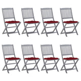 vidaXL Tuinstoelen 2 st inklapbaar met kussens massief acaciahout