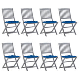 vidaXL Tuinstoelen 2 st inklapbaar met kussens massief acaciahout