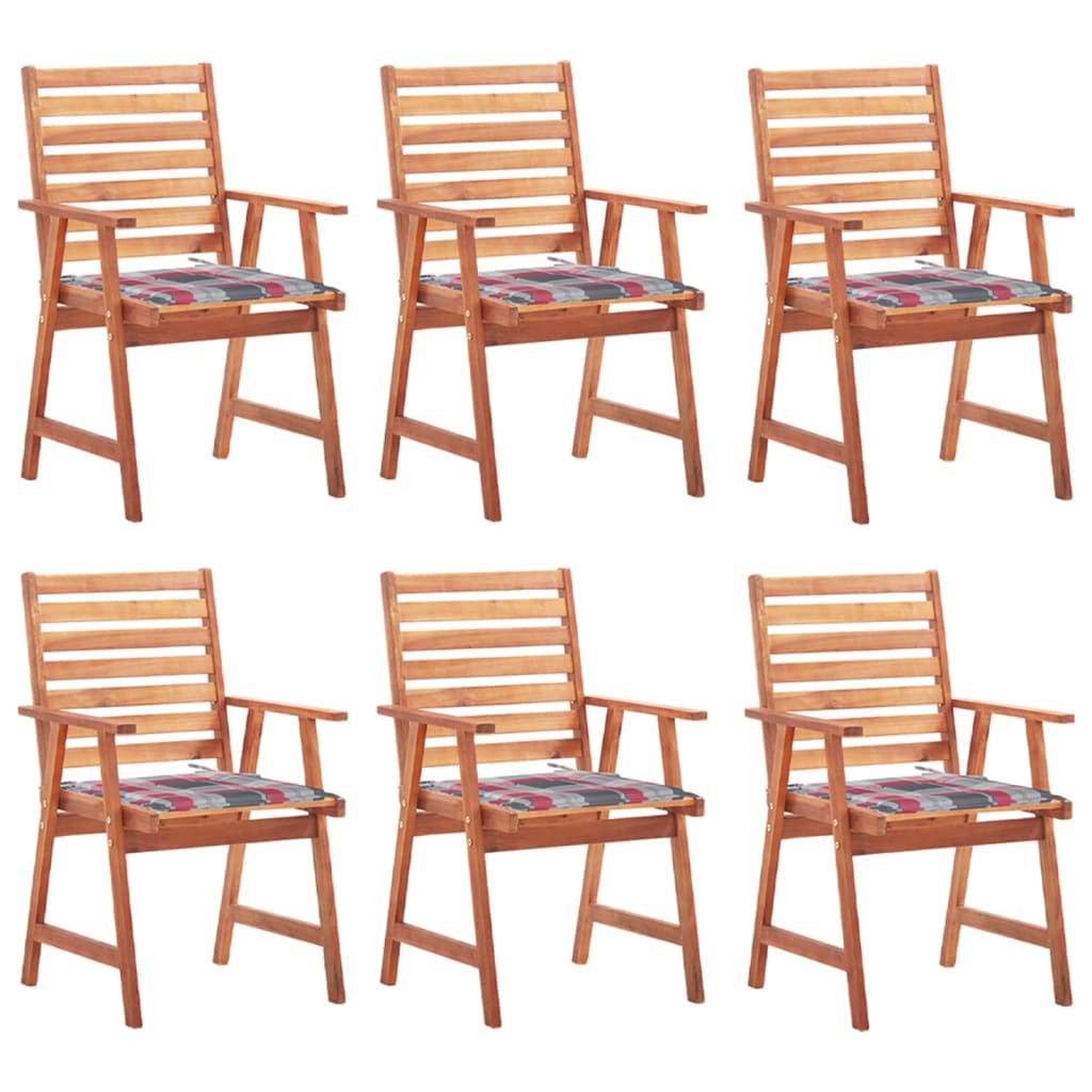 vidaXL Garden Chairs 2 pcs with Cushions Solid Acacia Wood