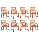 vidaXL Garden Chairs 2 pcs with Cushions Solid Acacia Wood