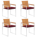 vidaXL Garden Chairs 2 pcs with cushions solid acacia wood and steel