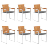 vidaXL Garden Chairs 2 pcs with Cushions Solid Acacia Wood and Steel