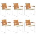 vidaXL Garden Chairs 2 pcs with Cushions Solid Acacia Wood and Steel