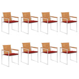 vidaXL Garden Chairs 2 pcs with Cushions Solid Acacia Wood and Steel