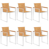 vidaXL Garden chairs 4 pcs solid acacia wood and stainless steel