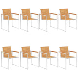 vidaXL Garden chairs 4 pcs solid acacia wood and stainless steel