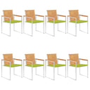 vidaXL Garden Chairs 2 pcs with cushions solid teak wood and steel