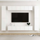 vidaXL 10-piece TV Cabinet Set Engineered Wood White