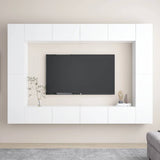 vidaXL 8-piece TV Cabinet Set Engineered Wood White