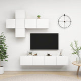 vidaXL 7-Piece TV Cabinet Set Engineered Wood White