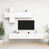 vidaXL 7-Piece TV Cabinet Set Engineered Wood White