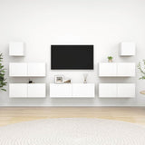 vidaXL 7-delige Tv-meubelset bewerkt hout wit
