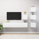 vidaXL 6-Piece TV Cabinet Set Engineered Wood White