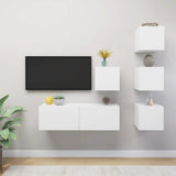 vidaXL 6-Piece TV Cabinet Set Engineered Wood White