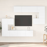 vidaXL 8-delige Tv-meubelset bewerkt hout wit