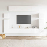 vidaXL 8-delige Tv-meubelset bewerkt hout wit