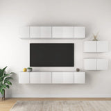 vidaXL 6-Piece TV Cabinet Set Chipboard White