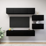 vidaXL 6-Piece TV Cabinet Set Chipboard White