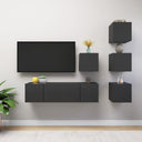 vidaXL 6-Piece TV Cabinet Set Engineered Wood White