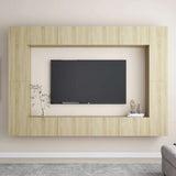 vidaXL 8-piece TV Cabinet Set Engineered Wood White