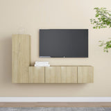 vidaXL 3-Piece TV Cabinet Set Engineered Wood White