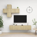 vidaXL 7-delige Tv-meubelset bewerkt hout wit